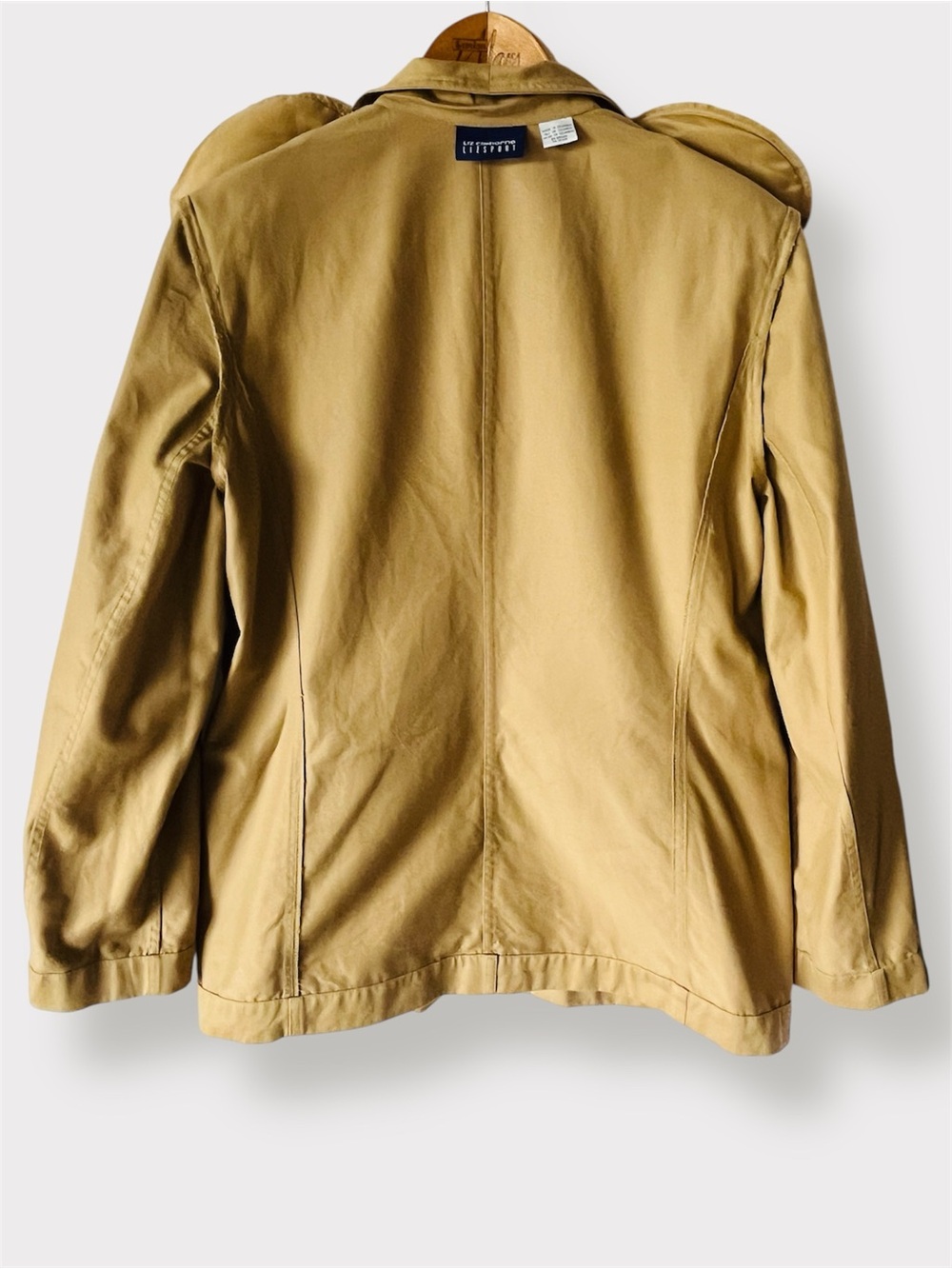 Vintage Liz Claiborne Lizsport Tan Cotton Safari Field Jacket Size 6 - Picture 8 of 14